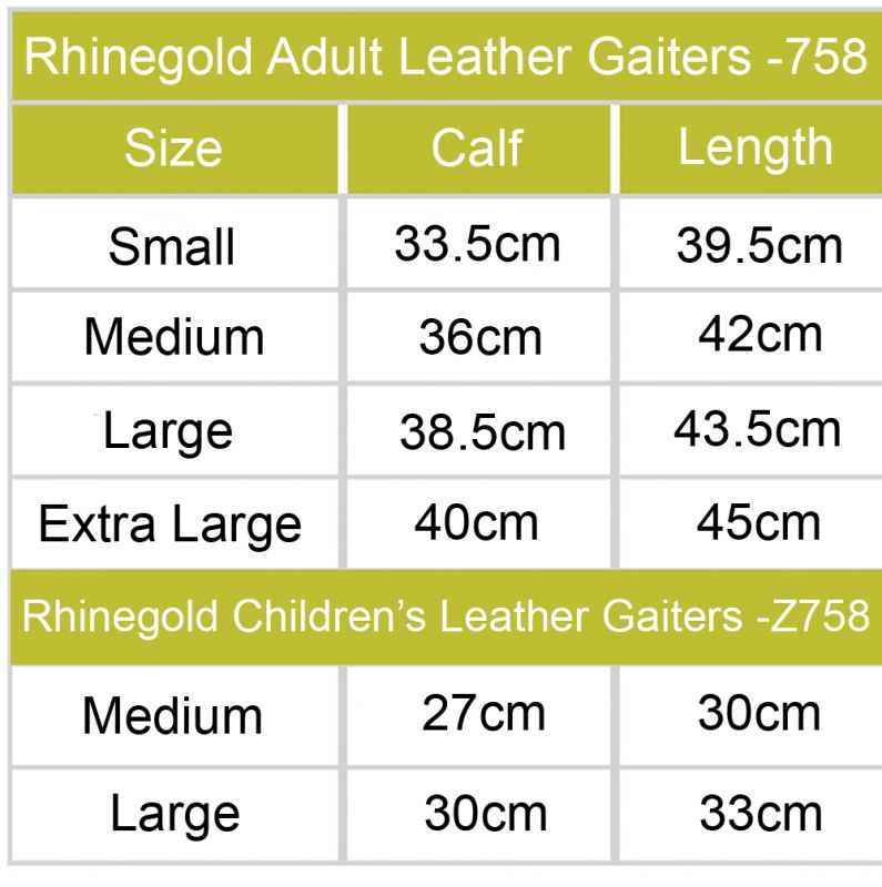 Rhinegold Adult Leather Gaiters